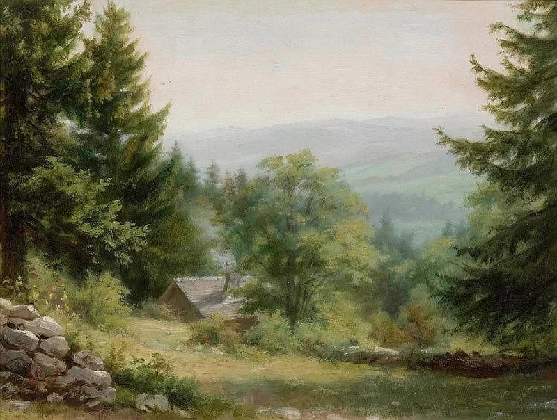 Paesaggio montano con baita